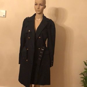 juicy couture navy sailor trench coat size XL